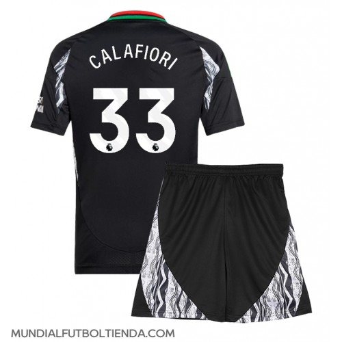 Camiseta Arsenal Riccardo Calafiori #33 Segunda Equipación Replica 2024-25 para niños mangas cortas (+ Pantalones cortos)